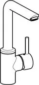 Moderne Küchenarmatur von HANSA mit einem drehbaren Auslauf, einem Einhebel-Design zur Temperatur- und Durchflusskontrolle. Edelstahloptik und funktionales Design erkennbar.